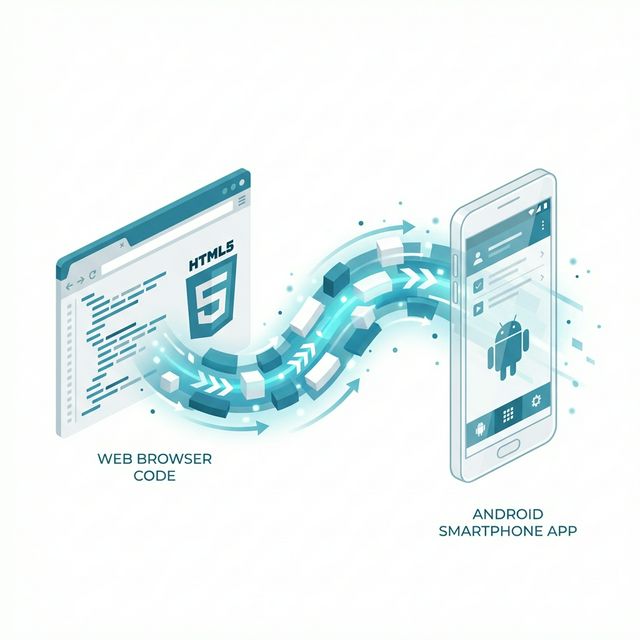 HTML to Android Illustration